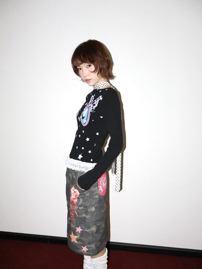 Star Comic Eye Boat Neck Top【s0000018666】