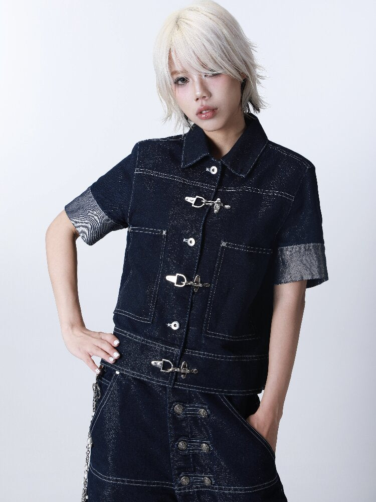 Silver Thread Raw Denim Cow Jacket【s0000016294】