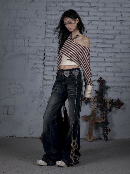 One Neck Tie Long Sleeve Short Top【s0000011832】