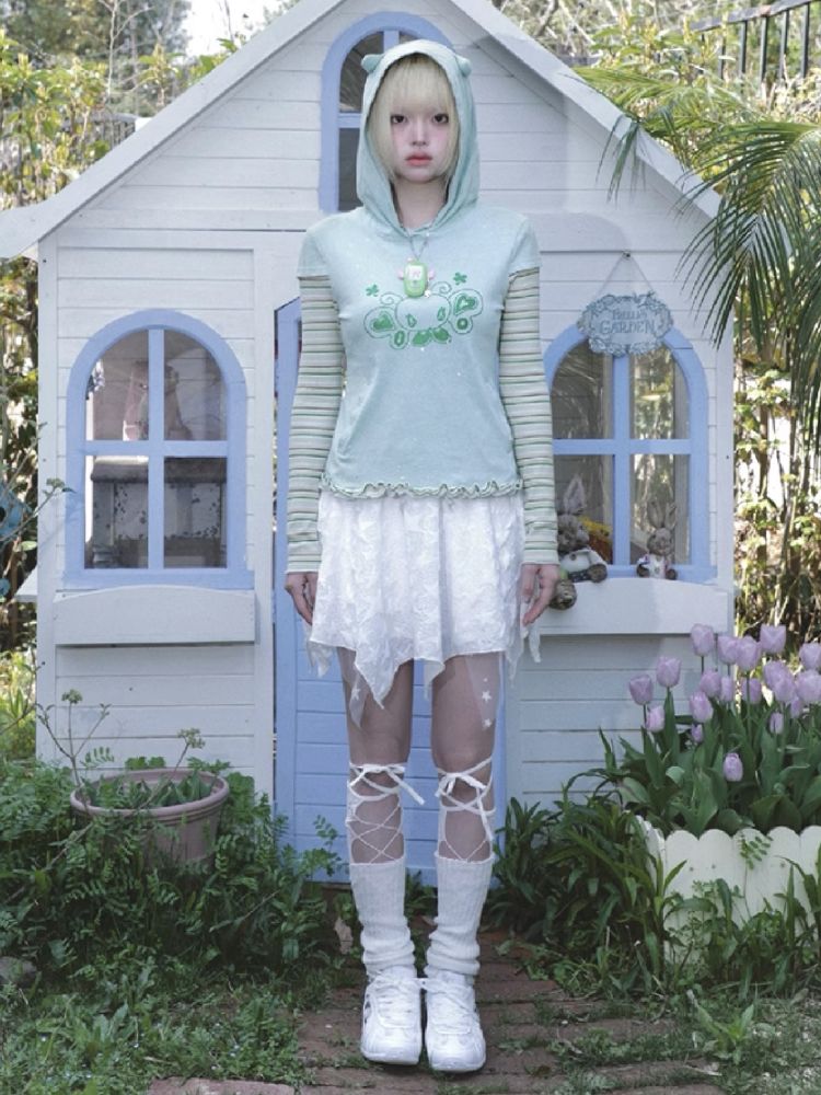 Long Sleeve Hooded Bottom Shirt【s0000012197】