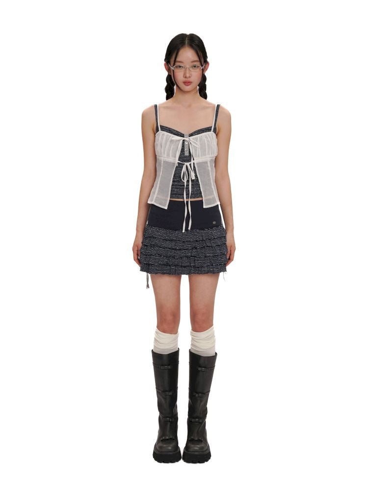 Overlay niche design lace-up camisole【s0000012521】