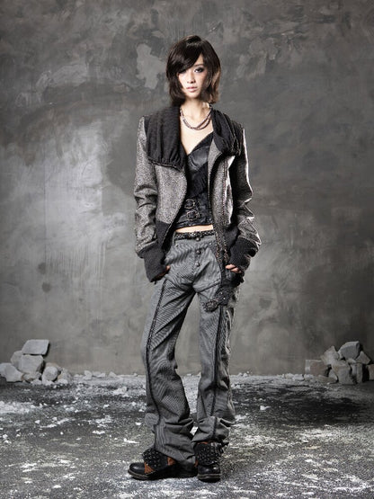 Pile Collar Leather Jacket【s0000015957】
