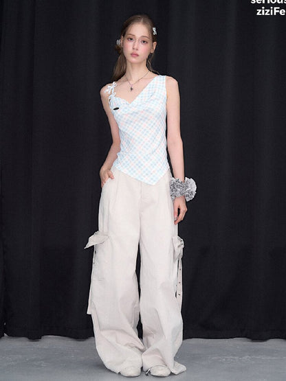 Summer Plaid Bow Vest Camisole【s0000017152】