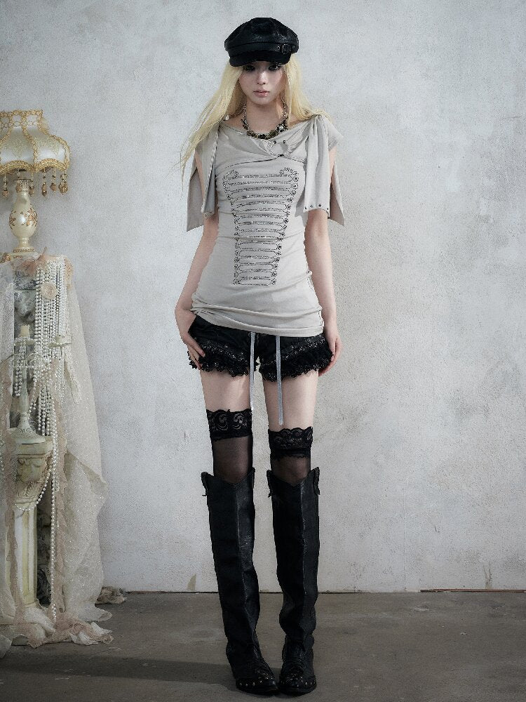 Vintage Court Knightly T-Shirt Dress【s0000017863】