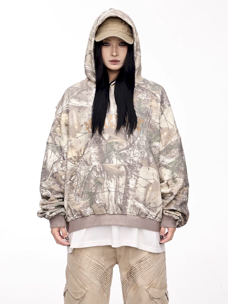 Camouflage Dendritic Hooded Sweatshirt【s0000011368】