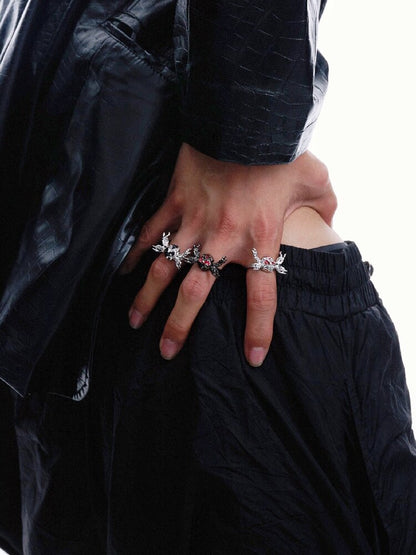 925 Silver Skull Diablo Punk Ring【s0000018831】