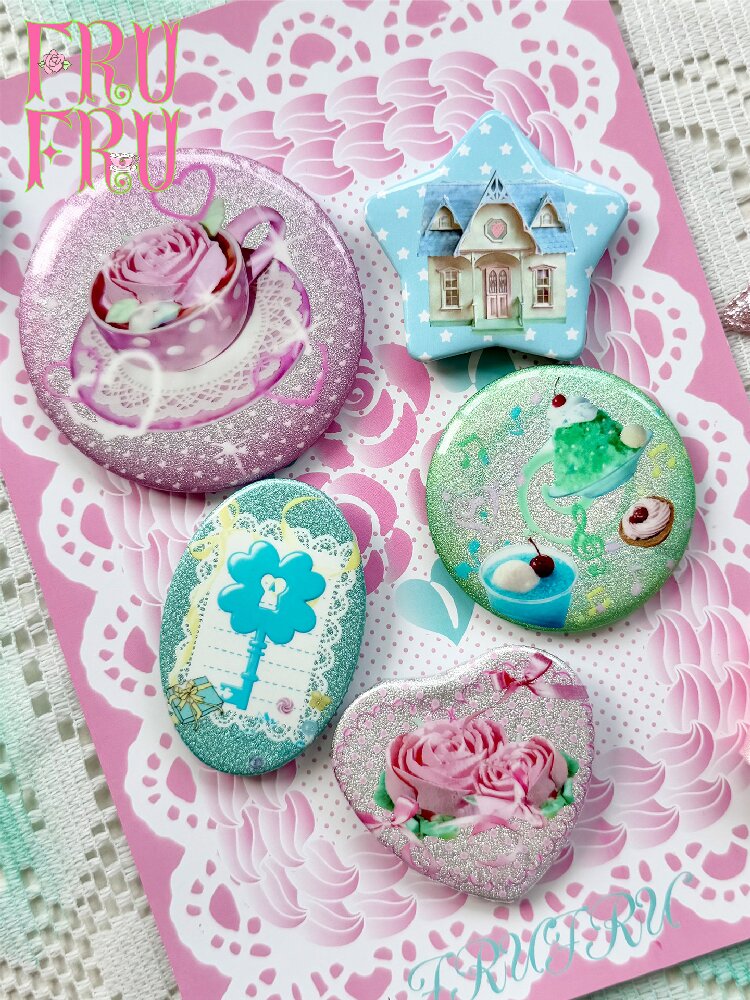 Rose Soda Twin Flash Badge Set【s0000017467】