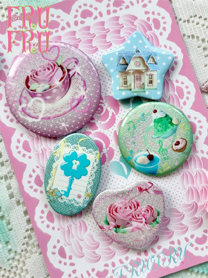 Rose Soda Twin Flash Badge Set【s0000017467】