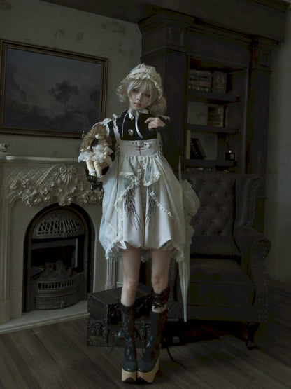 Drawstring Pull-Up Hem Mesh Babydoll Dress【s0000014434】