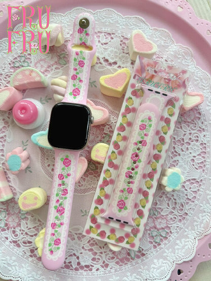 Rose Cake Print iWatch Watch Strap【s0000017466】