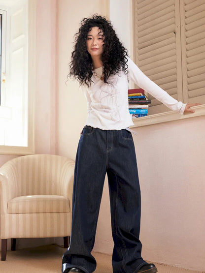 Washed Wide-Leg Long Denim Pants【s0000013991】