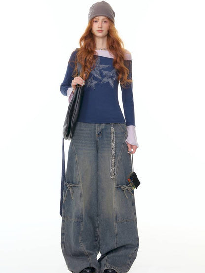 Straight Wide-Leg Denim Pants【s0000014356】