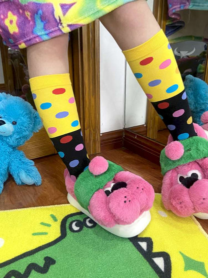 Polka Dot Fleece Over Knee Socks【s0000014628】