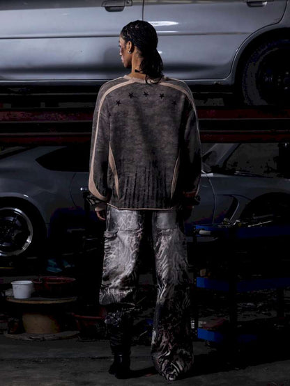 Dark Camouflage Ripped Cardigan【s0000015171】