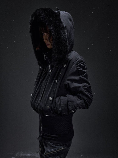 Punk Devil Hooded Eco Fur Coat【s0000019297】