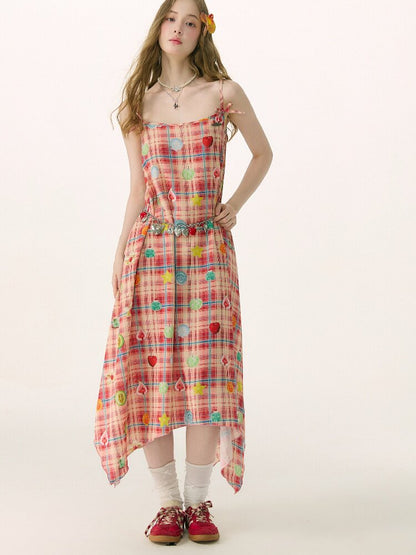 Summer Plaid Fun Print Camisole Dress【s0000016842】