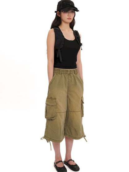 Adjustable workwear seven-minute pants【s0000013428】