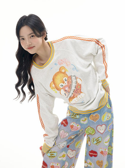 Bear Illustration Sports Sweatshirt [S0000010518]