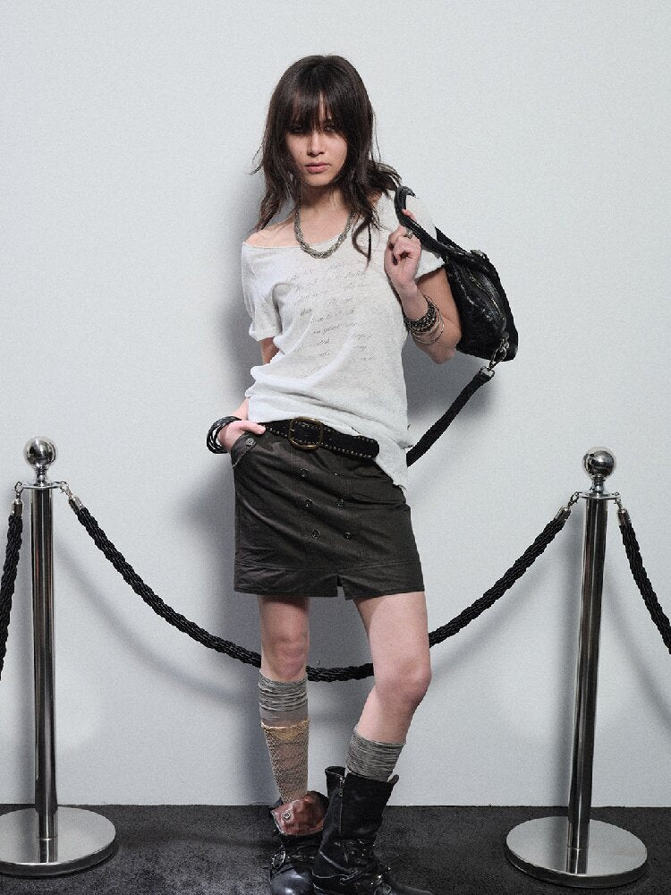 Polarized Fabric Straight Skirt【s0000016239】