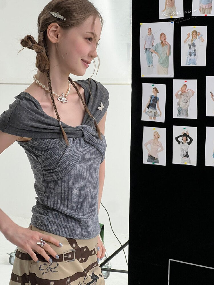 Flower Knot Butterfly Slim T-Shirt【s0000016606】