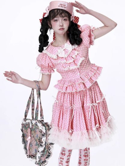 Polka Dot Short Sleeve Top【s0000012186】