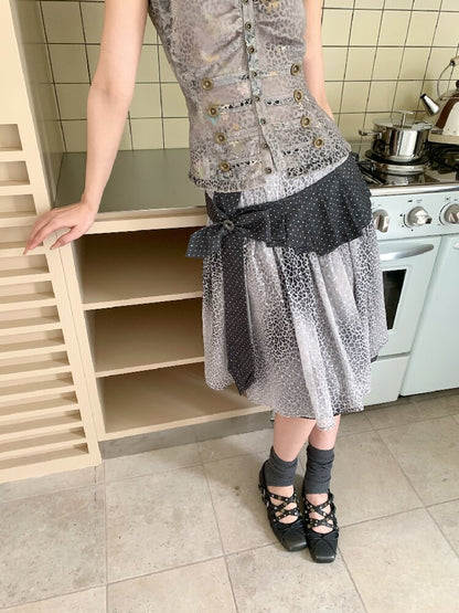 Cross Streamer Leopard Midi Skirt【s0000018088】