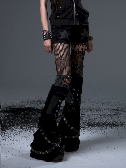 Knit Strappy Flared Legwarmers【s0000012443】