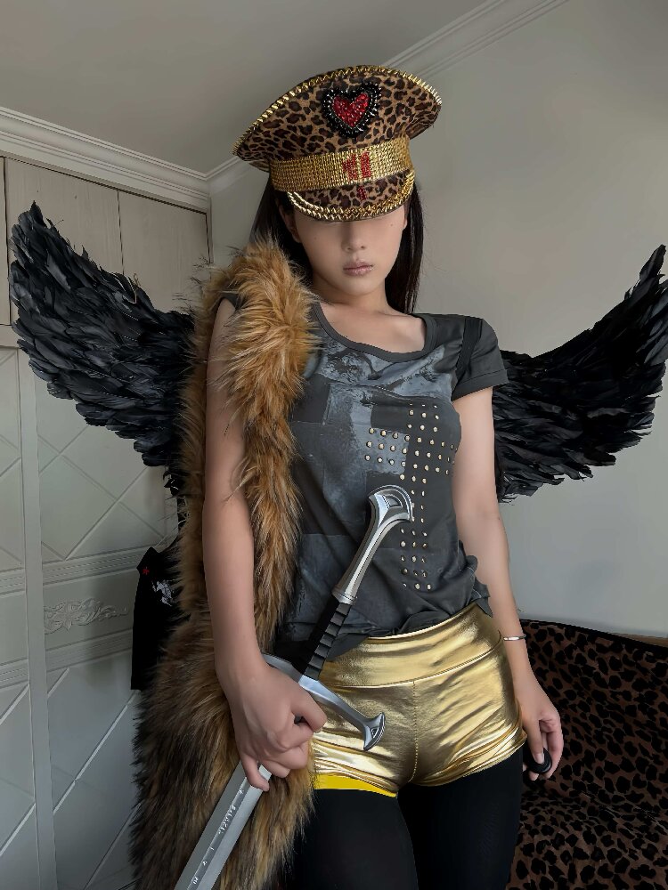 Punk Stud Portrait Modal Top【s0000018113】