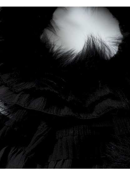 Court Lace Layering Furry Scarf【s0000014932】