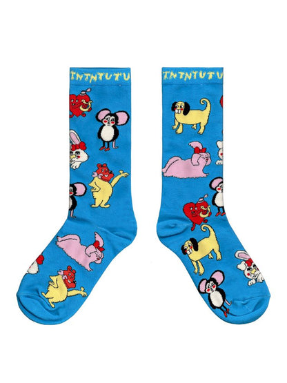 Blue Critter Mid Calf Socks【s0000013332】