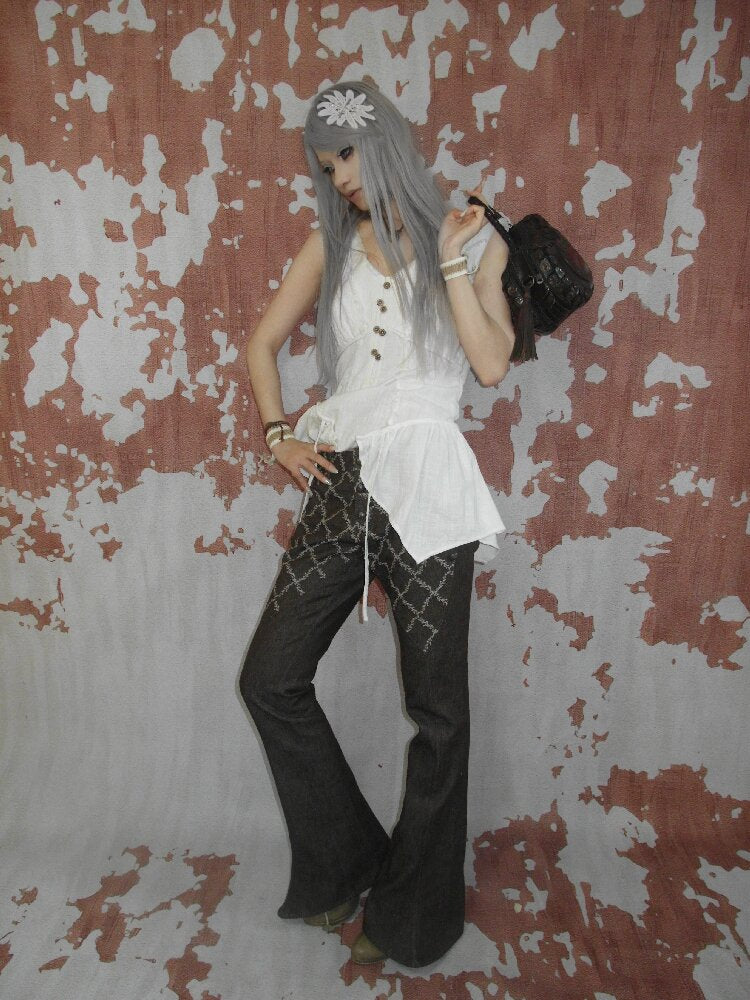 Forest Breasted Flared Denim Pants【s0000017980】