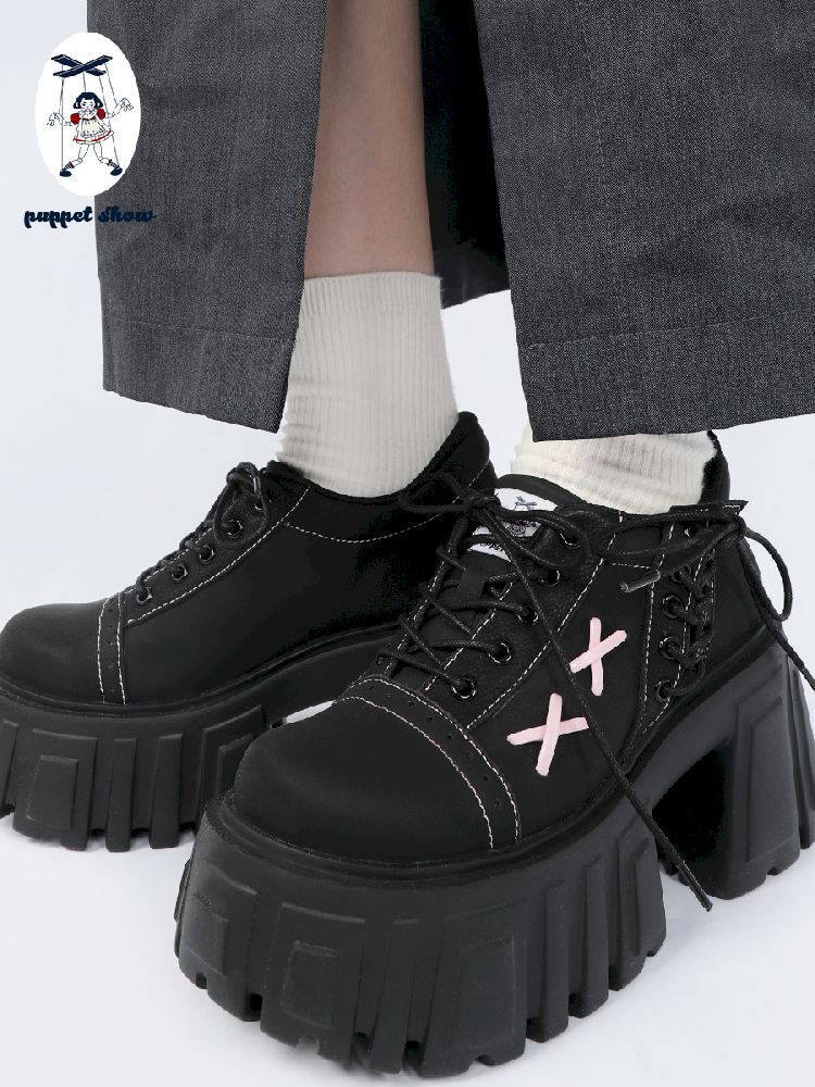 꼭두각시 쇼 [Original] New Girl 's Casual Platform Shoes 2025 다목적 대학 스타일 작은 단일 신발