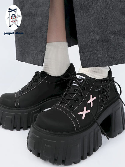 꼭두각시 쇼 [Original] New Girl 's Casual Platform Shoes 2025 다목적 대학 스타일 작은 단일 신발