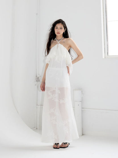 Strapless hanging neck dress【s0000013204】