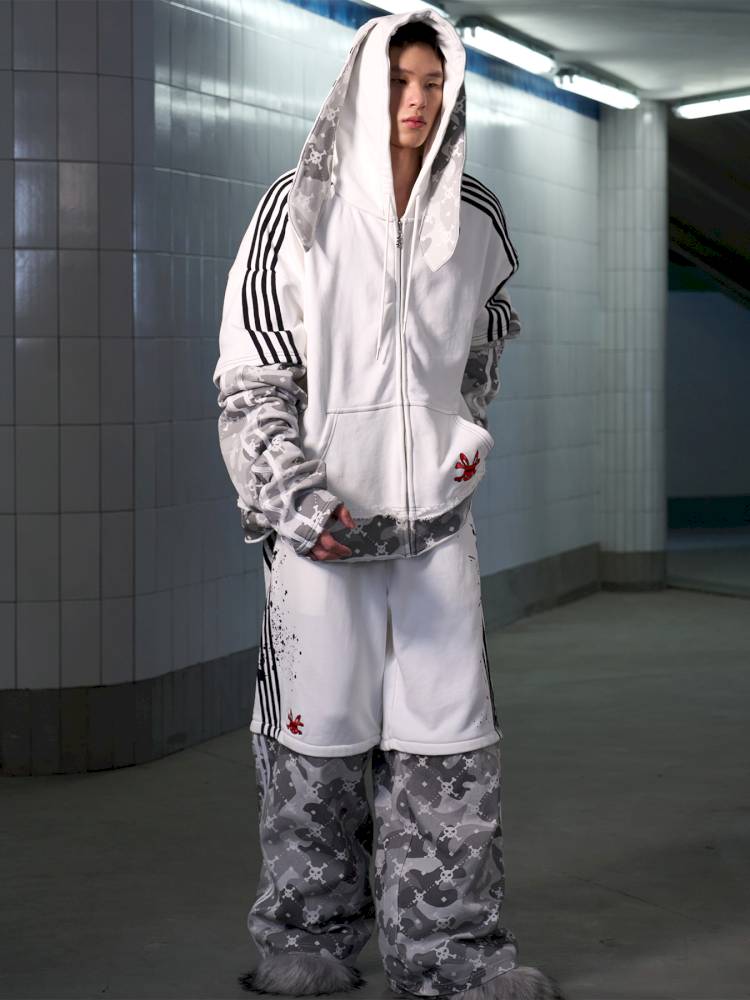 Faux Two-Piece Skull Print Sweatpants【s0000014420】