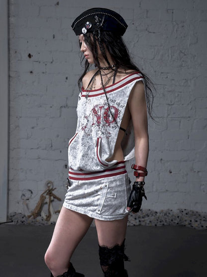 Hoodie sleeveless bodycon dress【s0000012785】