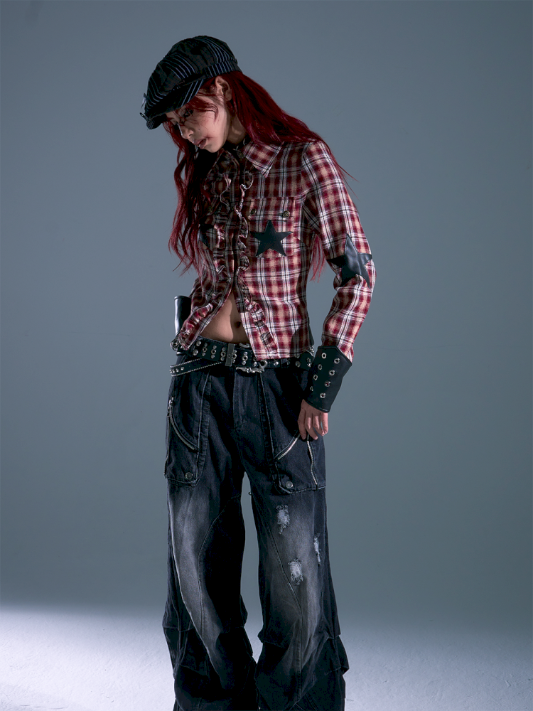 Plaid Slim long-sleeved shirt【s0000013695】