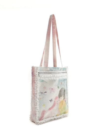 PVC Printed Illustration Girl Bag【s0000017449】