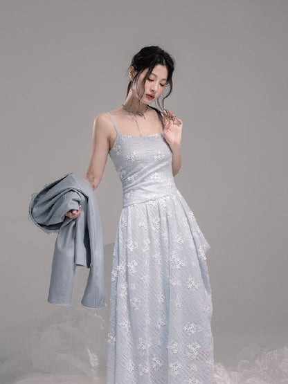Ice Lake Gauze Embroidered Dress【s0000015744】