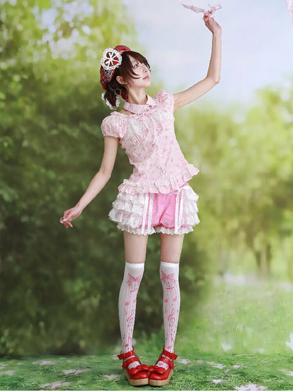 Pink Polka Dot Short Sleeve Shirt【s0000016555】