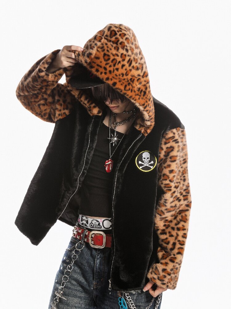 Dark Punk Leopard Skull Coat【s0000019280】