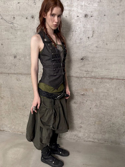 Large Pocket Five-Pocket Skirt【s0000012708】
