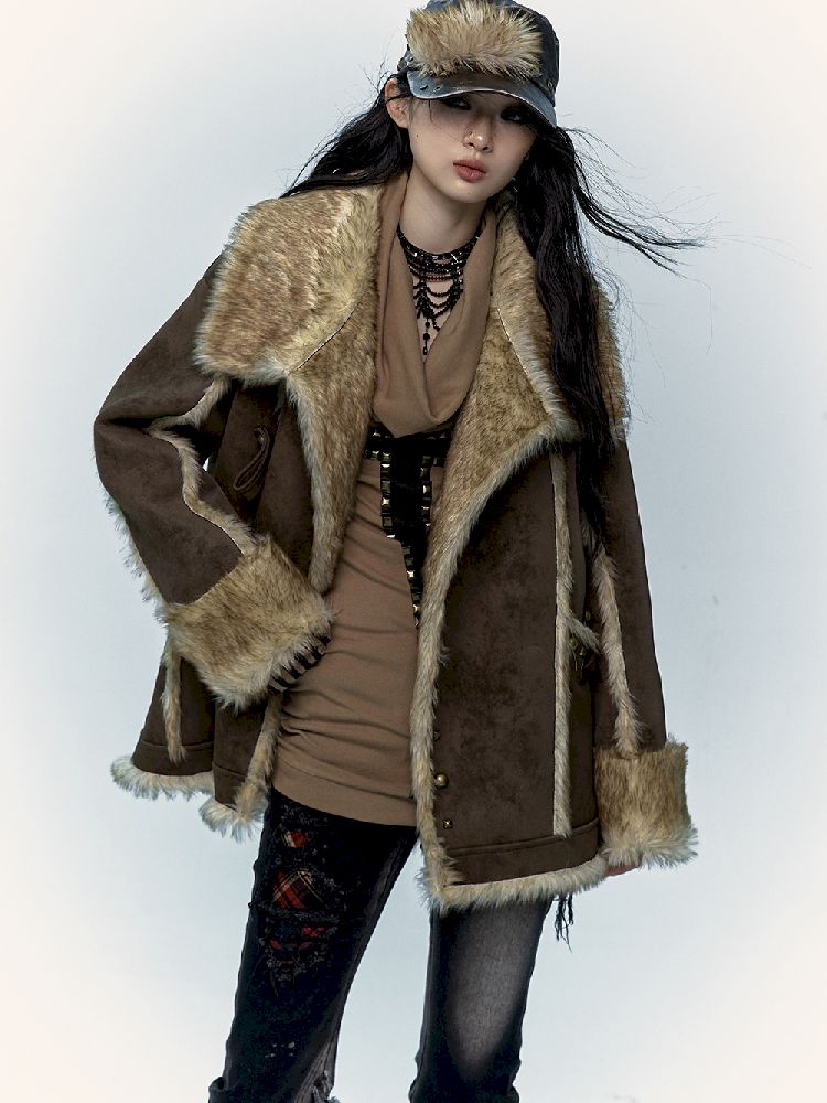 PUNK LAZY LOOSE FUR COAT [S0000011220]