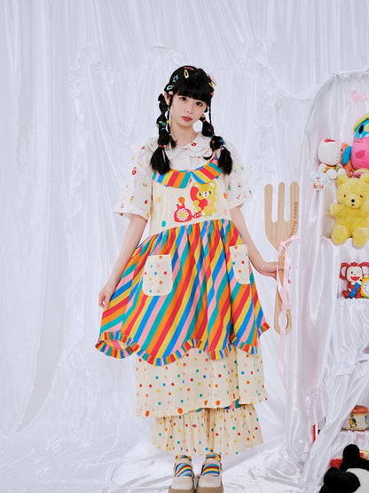 Rainbow Diary Printed Halter Dress [S0000009103]