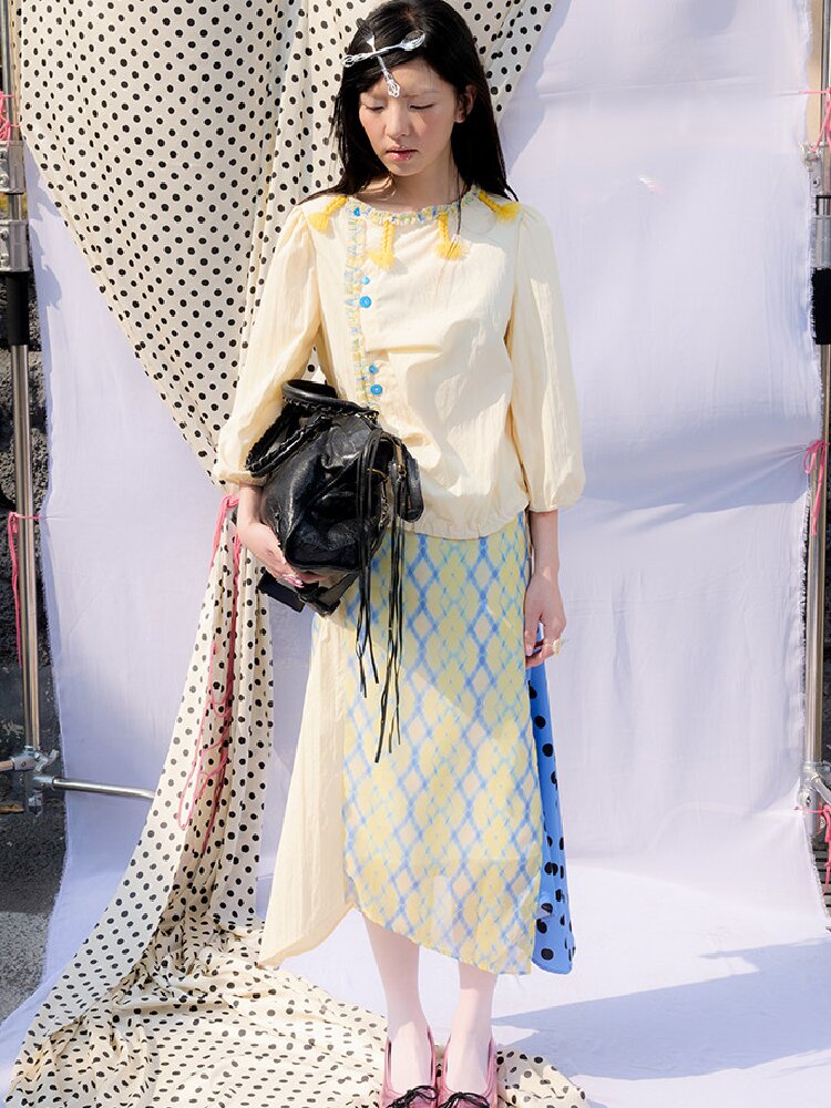 Twist Braid Patchwork Skirt Set【s0000015851】