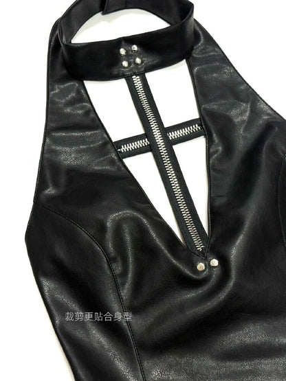 Halterneck Cross Tooth Skirt【s0000016948】