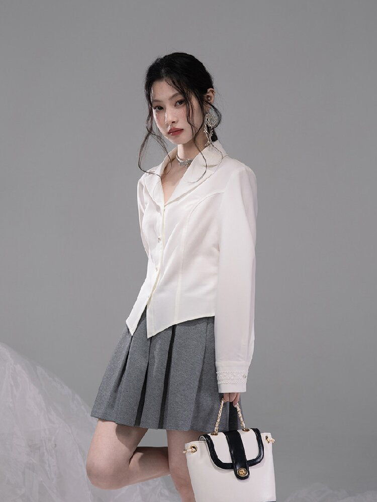 Waist Slit Cotton Dress Shirt【s0000015743】