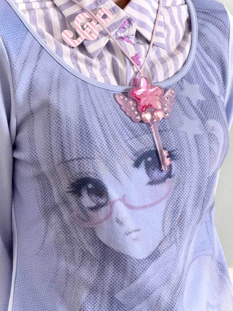 Cartoon-Style Two-Piece Long-Sleeve Shirt【s0000014447】