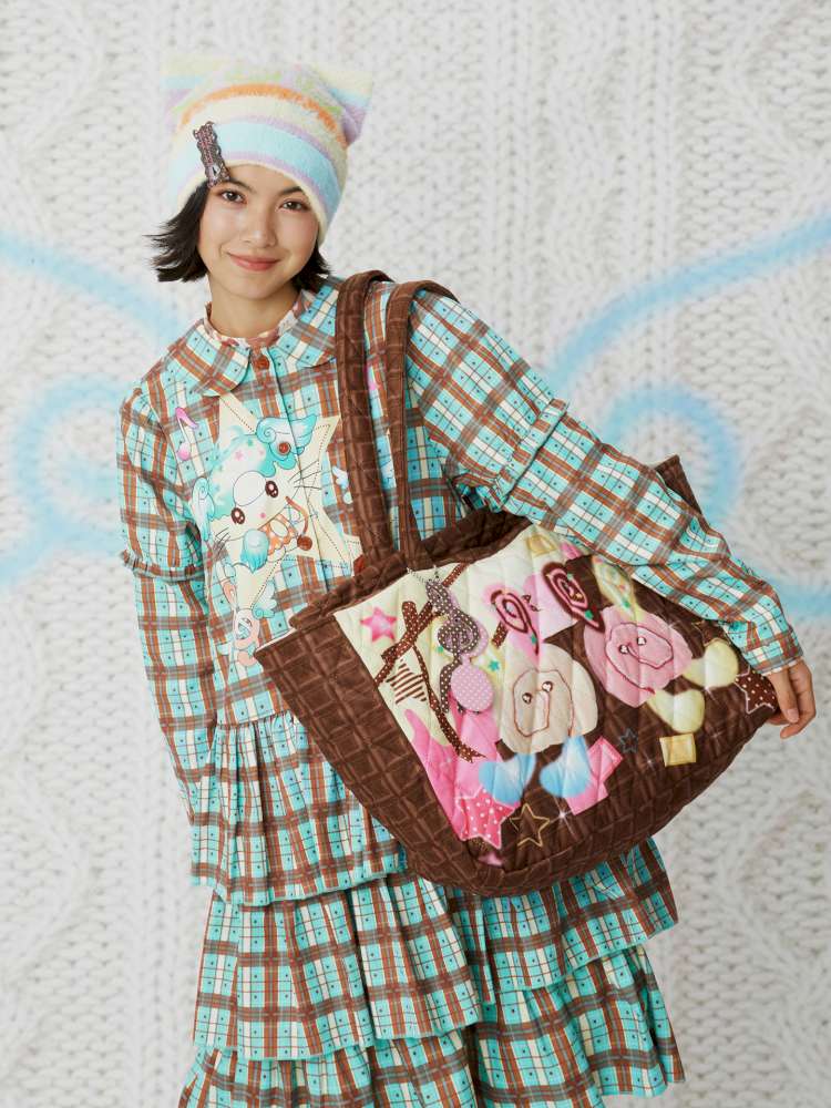 Chocolate Reversible Quilted Bag【s0000014850】