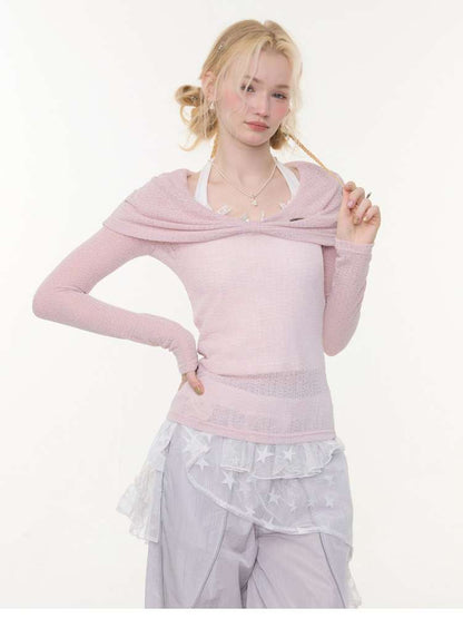 Soft Cloud Knot Slim Knitted Top【s0000015426】